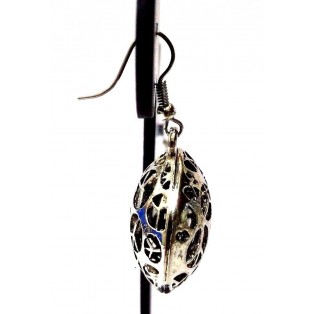 Silver Oxidized Earring Jhumka Jhumki Ethnic Jewelry Hook Drop Dangle Long EA252